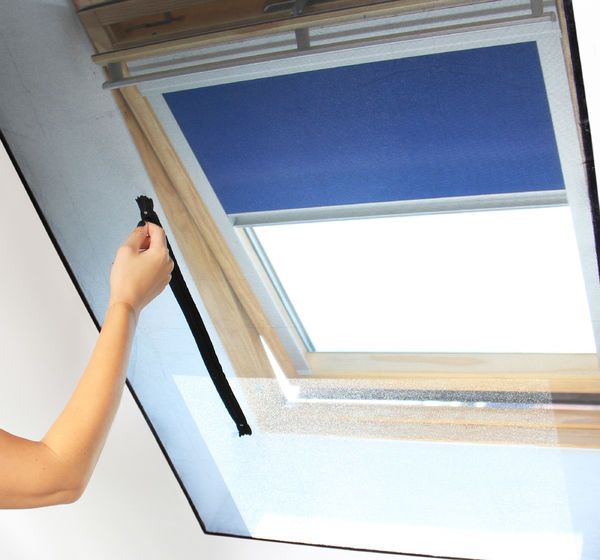 DACHFENSTER Fliegengitter Insektenschutz weiß Dach-Kipp-Fenster Reißverschluss 