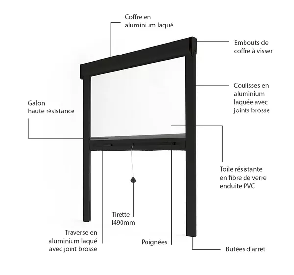 Insektenschutzrollo Fenster & Tür Alu - Luxe - Vertikal